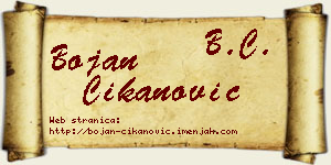 Bojan Čikanović vizit kartica
